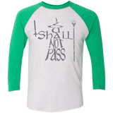 T-Shirts Heather White/Envy / X-Small You Shall Not Pass Men's Triblend 3/4 Sleeve