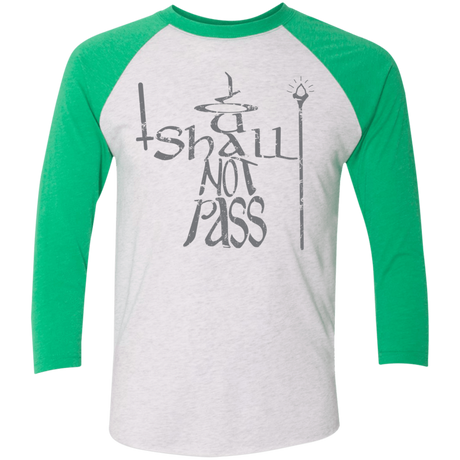 T-Shirts Heather White/Envy / X-Small You Shall Not Pass Men's Triblend 3/4 Sleeve