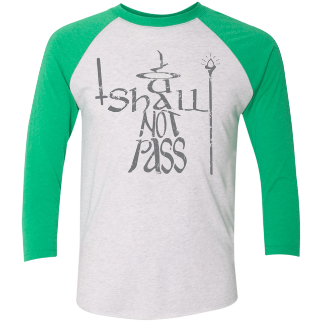 T-Shirts Heather White/Envy / X-Small You Shall Not Pass Men's Triblend 3/4 Sleeve