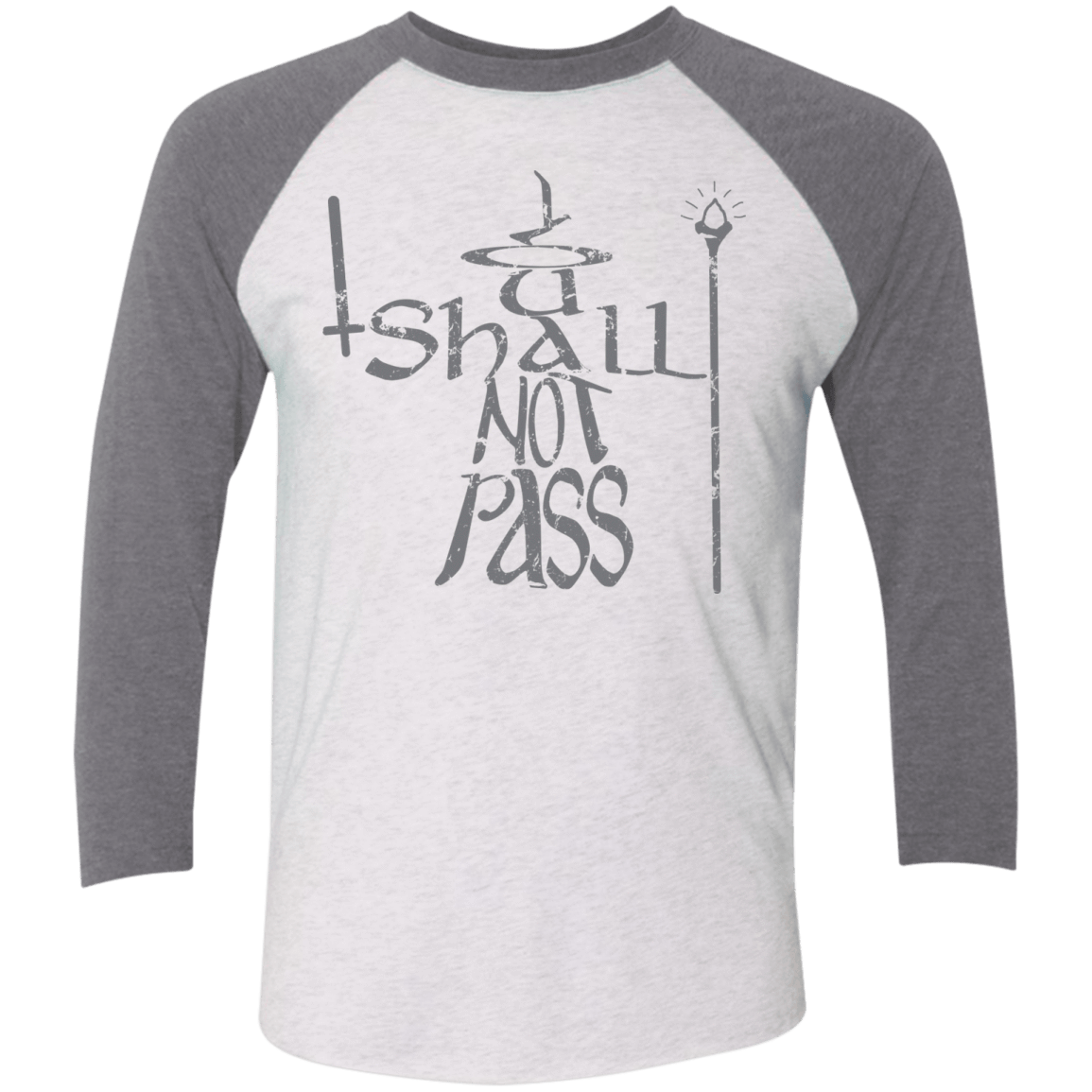 T-Shirts Heather White/Premium Heather / X-Small You Shall Not Pass Men's Triblend 3/4 Sleeve