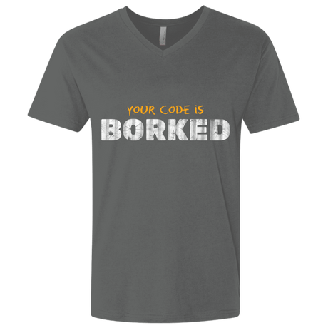 T-Shirts Heavy Metal / X-Small Your Code Is Borked Men's Premium V-Neck