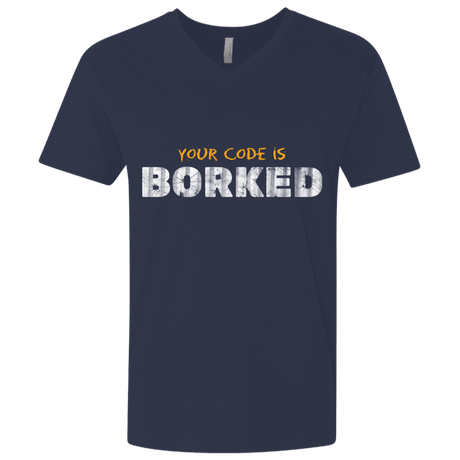 T-Shirts Midnight Navy / X-Small Your Code Is Borked Men's Premium V-Neck