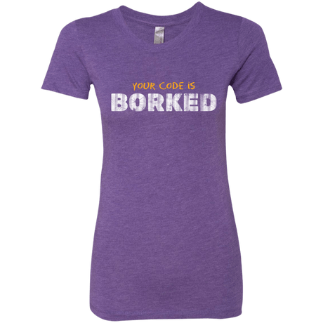T-Shirts Purple Rush / Small Your Code Is Borked Women's Triblend T-Shirt