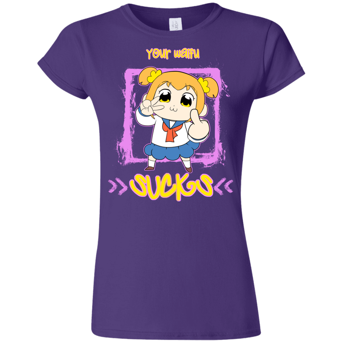 T-Shirts Purple / S Your Waifu Junior Slimmer-Fit T-Shirt