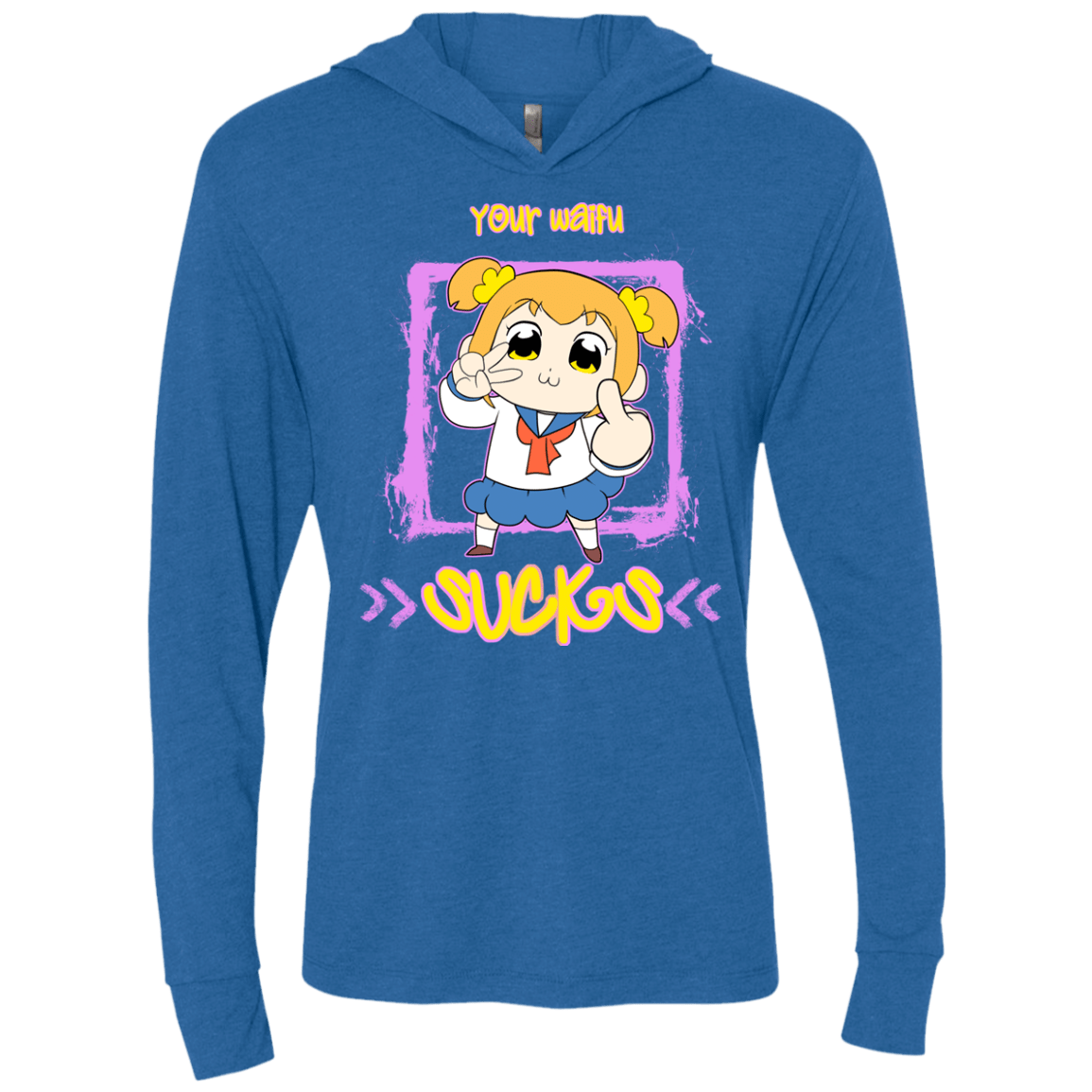 T-Shirts Vintage Royal / X-Small Your Waifu Triblend Long Sleeve Hoodie Tee