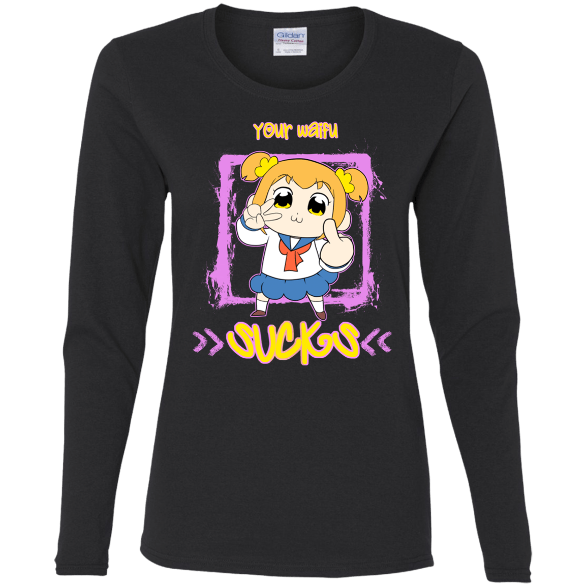 T-Shirts Black / S Your Waifu Women's Long Sleeve T-Shirt