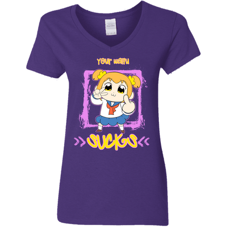 T-Shirts Purple / S Your Waifu Women's V-Neck T-Shirt