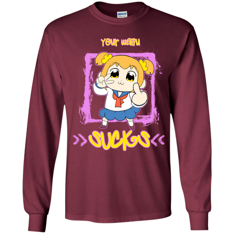 T-Shirts Maroon / YS Your Waifu Youth Long Sleeve T-Shirt