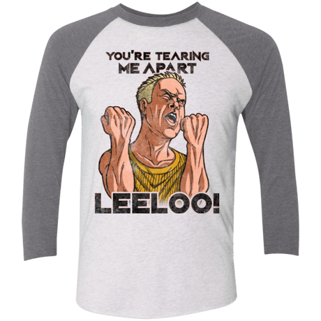 T-Shirts Heather White/Premium Heather / X-Small Youre Tearing Me Apart Leeloo Men's Triblend 3/4 Sleeve