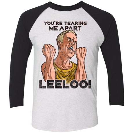 T-Shirts Heather White/Vintage Black / X-Small Youre Tearing Me Apart Leeloo Men's Triblend 3/4 Sleeve