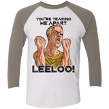 T-Shirts Heather White/Vintage Grey / X-Small Youre Tearing Me Apart Leeloo Men's Triblend 3/4 Sleeve