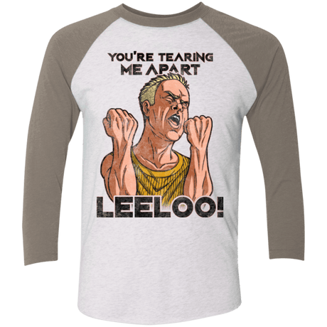 T-Shirts Heather White/Vintage Grey / X-Small Youre Tearing Me Apart Leeloo Men's Triblend 3/4 Sleeve