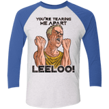 T-Shirts Heather White/Vintage Royal / X-Small Youre Tearing Me Apart Leeloo Men's Triblend 3/4 Sleeve