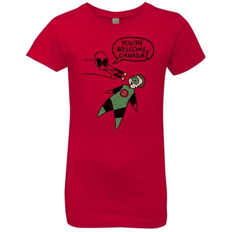 T-Shirts Red / YXS Youre Welcome Canada Girls Premium T-Shirt