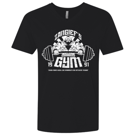 T-Shirts Black / X-Small Zangief Gym Men's Premium V-Neck