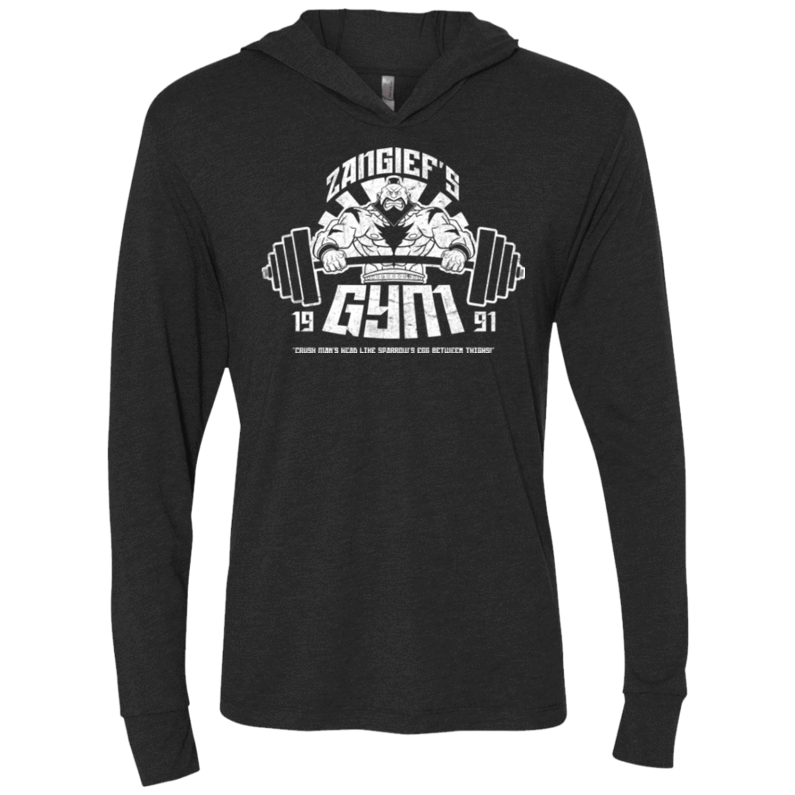 T-Shirts Vintage Black / X-Small Zangief Gym Triblend Long Sleeve Hoodie Tee