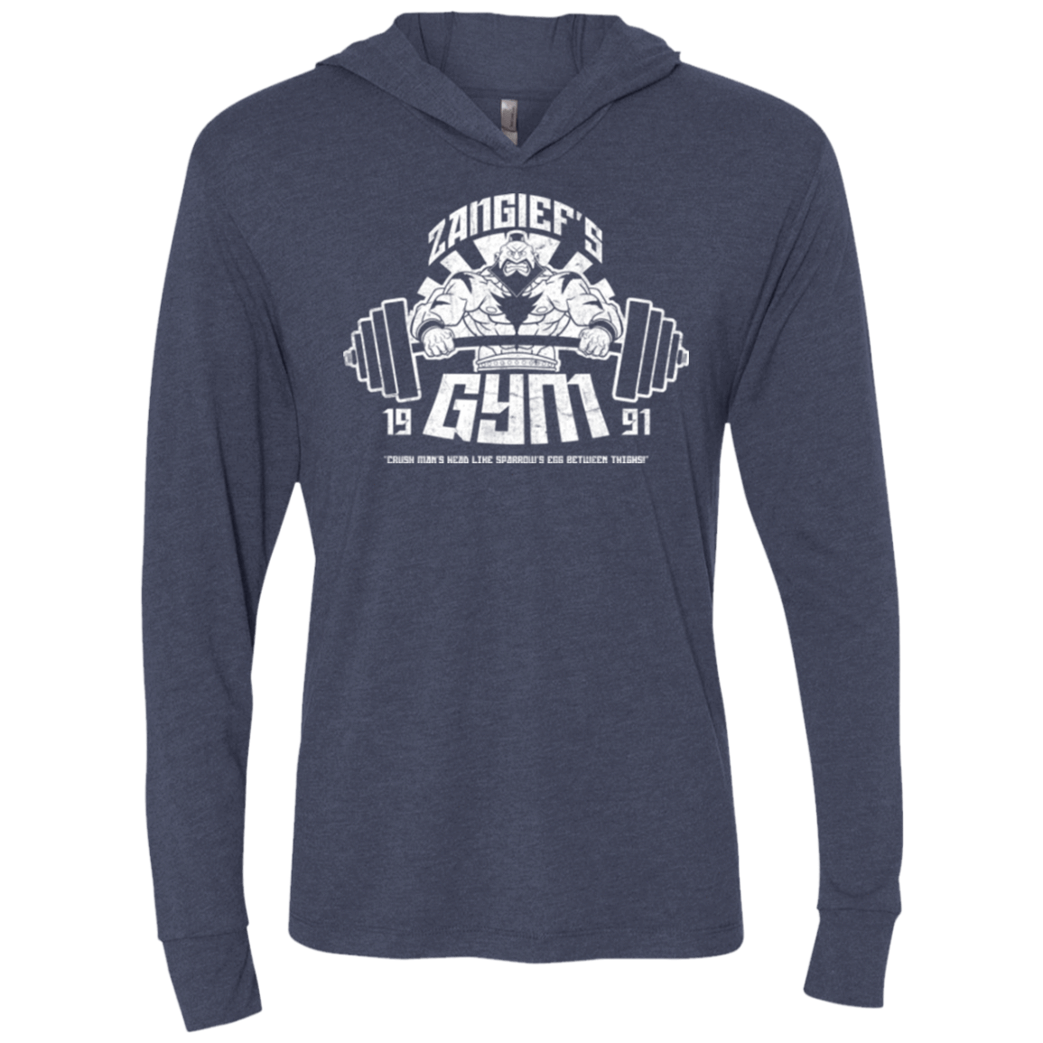 T-Shirts Vintage Navy / X-Small Zangief Gym Triblend Long Sleeve Hoodie Tee