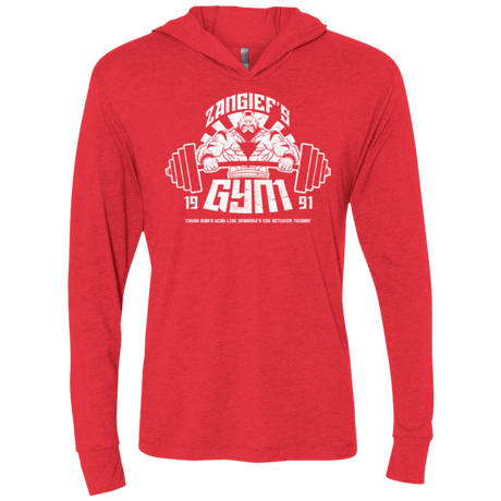 T-Shirts Vintage Red / X-Small Zangief Gym Triblend Long Sleeve Hoodie Tee