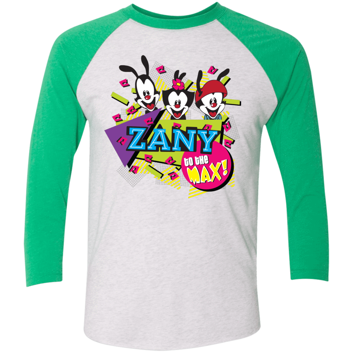 T-Shirts Heather White/Envy / X-Small Zany Men's Triblend 3/4 Sleeve