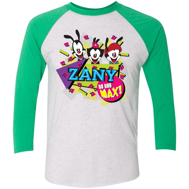 T-Shirts Heather White/Envy / X-Small Zany Men's Triblend 3/4 Sleeve