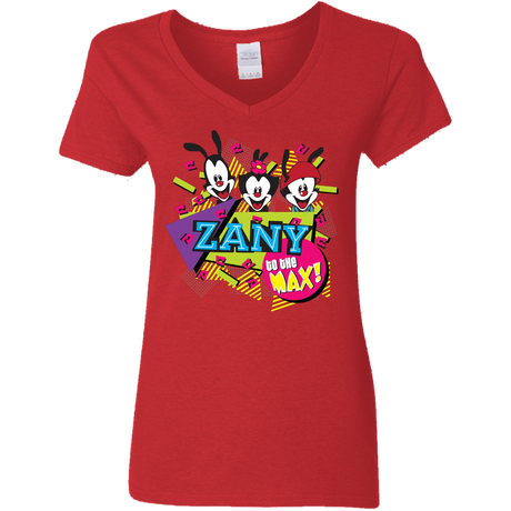 T-Shirts Red / S Zany Women's V-Neck T-Shirt