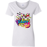 T-Shirts White / S Zany Women's V-Neck T-Shirt