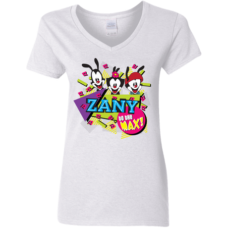 T-Shirts White / S Zany Women's V-Neck T-Shirt