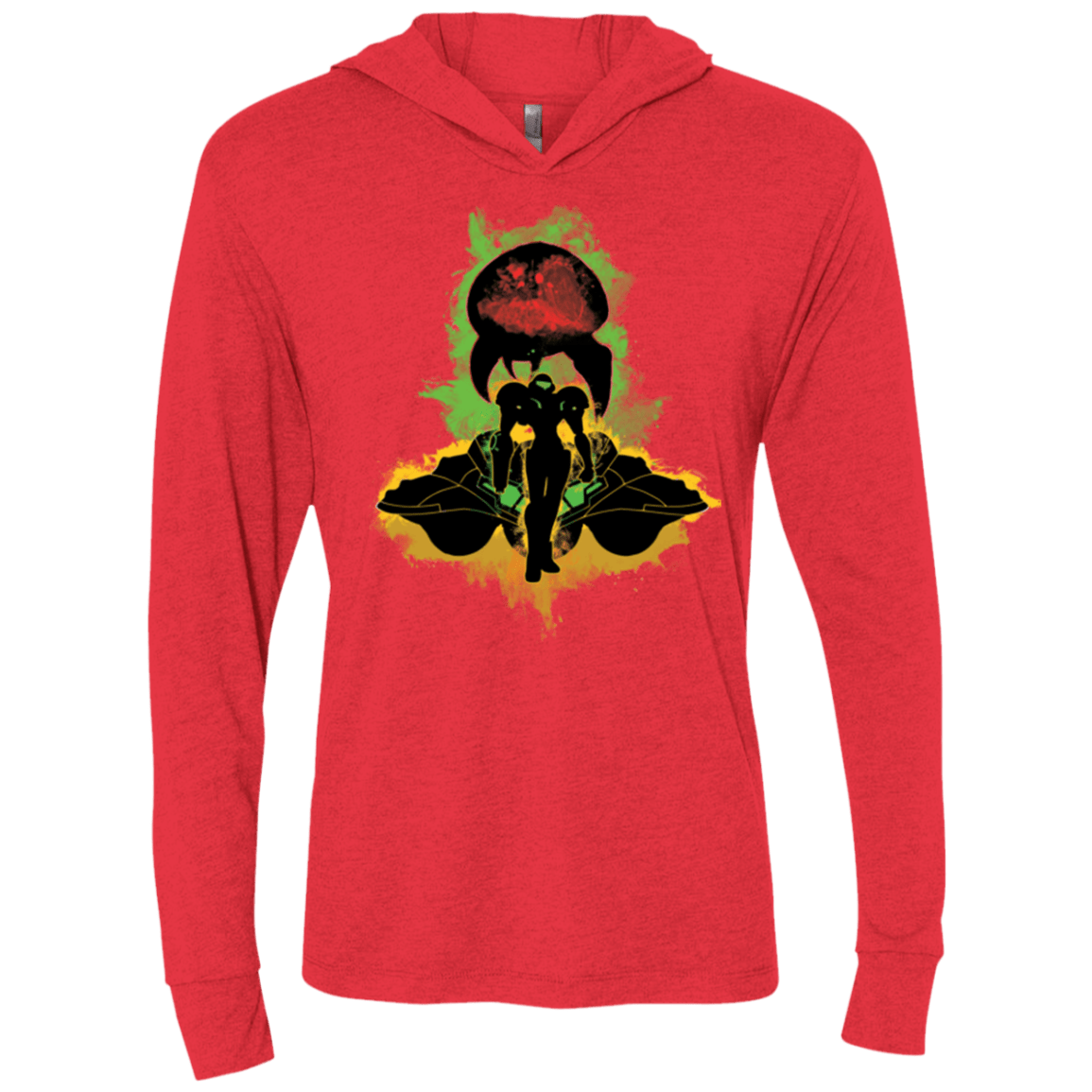 T-Shirts Vintage Red / X-Small Zebes Conflict Triblend Long Sleeve Hoodie Tee