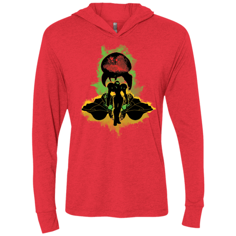 T-Shirts Vintage Red / X-Small Zebes Conflict Triblend Long Sleeve Hoodie Tee