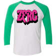 T-Shirts Heather White/Envy / X-Small Zerg Rush Men's Triblend 3/4 Sleeve