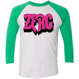 T-Shirts Heather White/Envy / X-Small Zerg Rush Men's Triblend 3/4 Sleeve