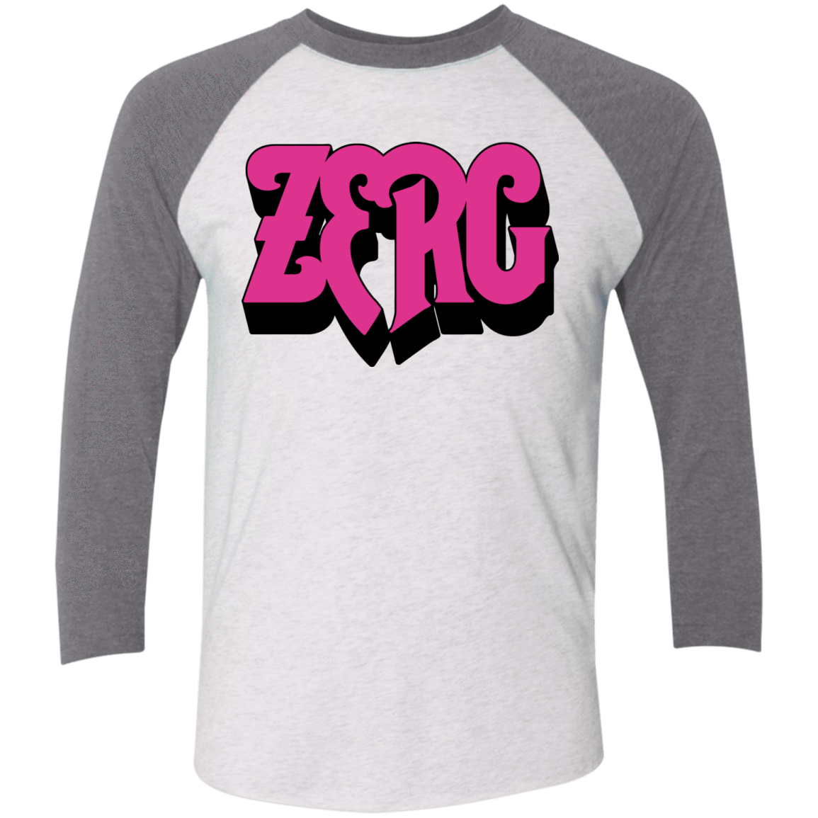 T-Shirts Heather White/Premium Heather / X-Small Zerg Rush Men's Triblend 3/4 Sleeve