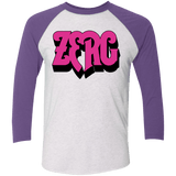 T-Shirts Heather White/Purple Rush / X-Small Zerg Rush Men's Triblend 3/4 Sleeve