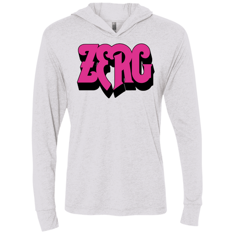 T-Shirts Heather White / X-Small Zerg Rush Triblend Long Sleeve Hoodie Tee