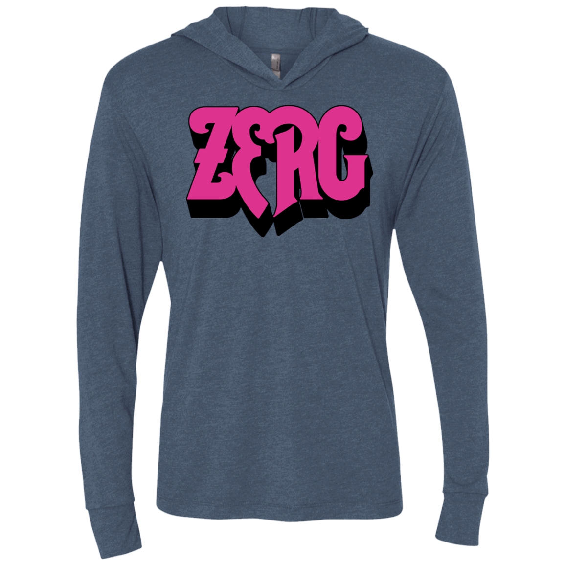 T-Shirts Indigo / X-Small Zerg Rush Triblend Long Sleeve Hoodie Tee