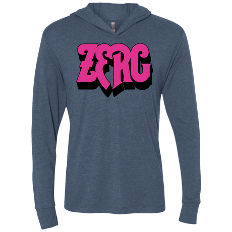 T-Shirts Indigo / X-Small Zerg Rush Triblend Long Sleeve Hoodie Tee