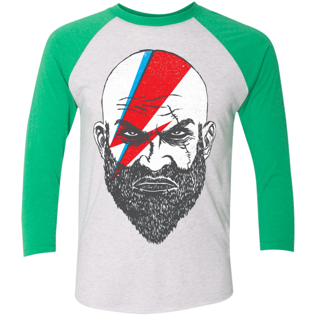 T-Shirts Heather White/Envy / X-Small Ziggy Kratos Men's Triblend 3/4 Sleeve