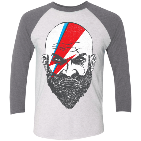 T-Shirts Heather White/Premium Heather / X-Small Ziggy Kratos Men's Triblend 3/4 Sleeve