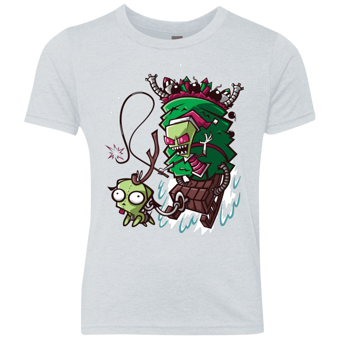 T-Shirts Heather White / YXS Zim Stole Christmas Youth Triblend T-Shirt