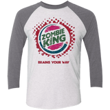T-Shirts Heather White/Premium Heather / X-Small Zombie King Triblend 3/4 Sleeve