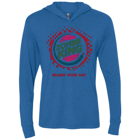 T-Shirts Vintage Royal / X-Small Zombie King Triblend Long Sleeve Hoodie Tee