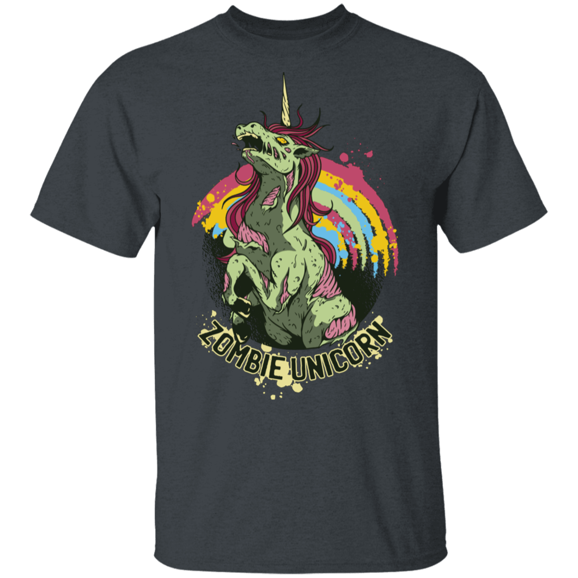 T-Shirts Dark Heather / S Zombie Unicorn T-Shirt