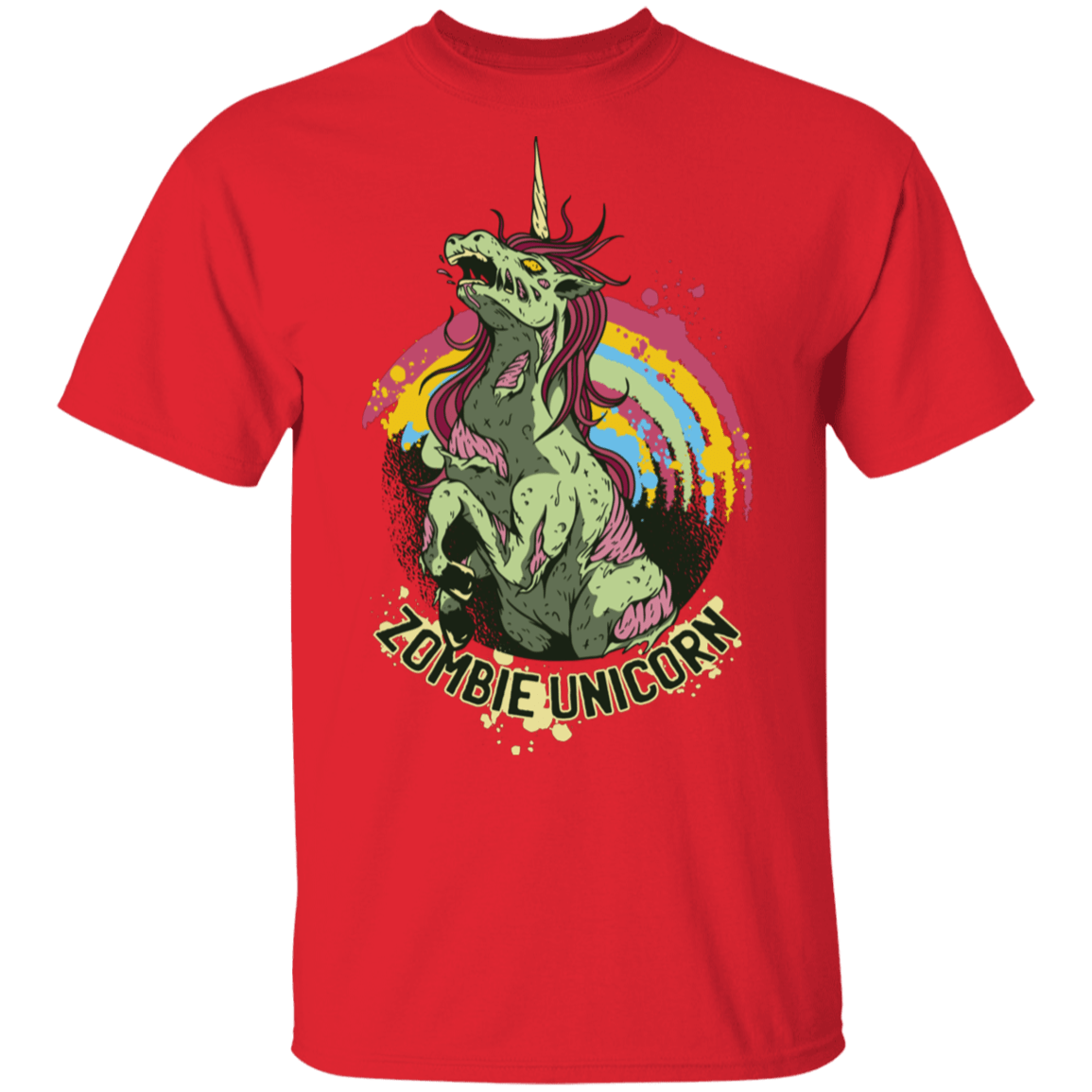 T-Shirts Red / S Zombie Unicorn T-Shirt