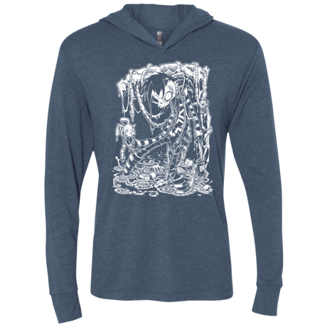 T-Shirts Indigo / X-Small Zombnny Triblend Long Sleeve Hoodie Tee