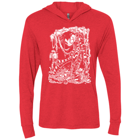 T-Shirts Vintage Red / X-Small Zombnny Triblend Long Sleeve Hoodie Tee