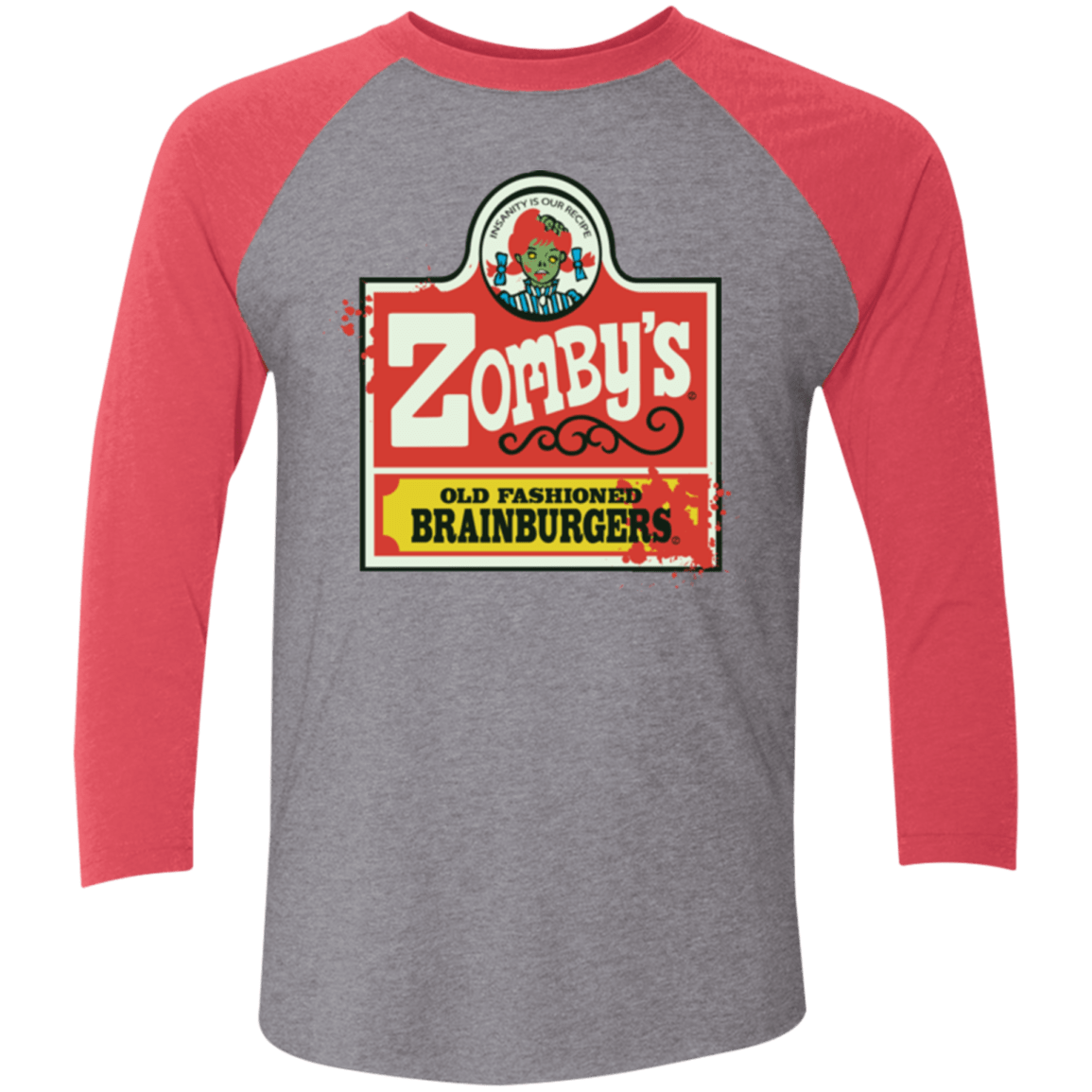 T-Shirts Premium Heather/ Vintage Red / X-Small zombys Men's Triblend 3/4 Sleeve