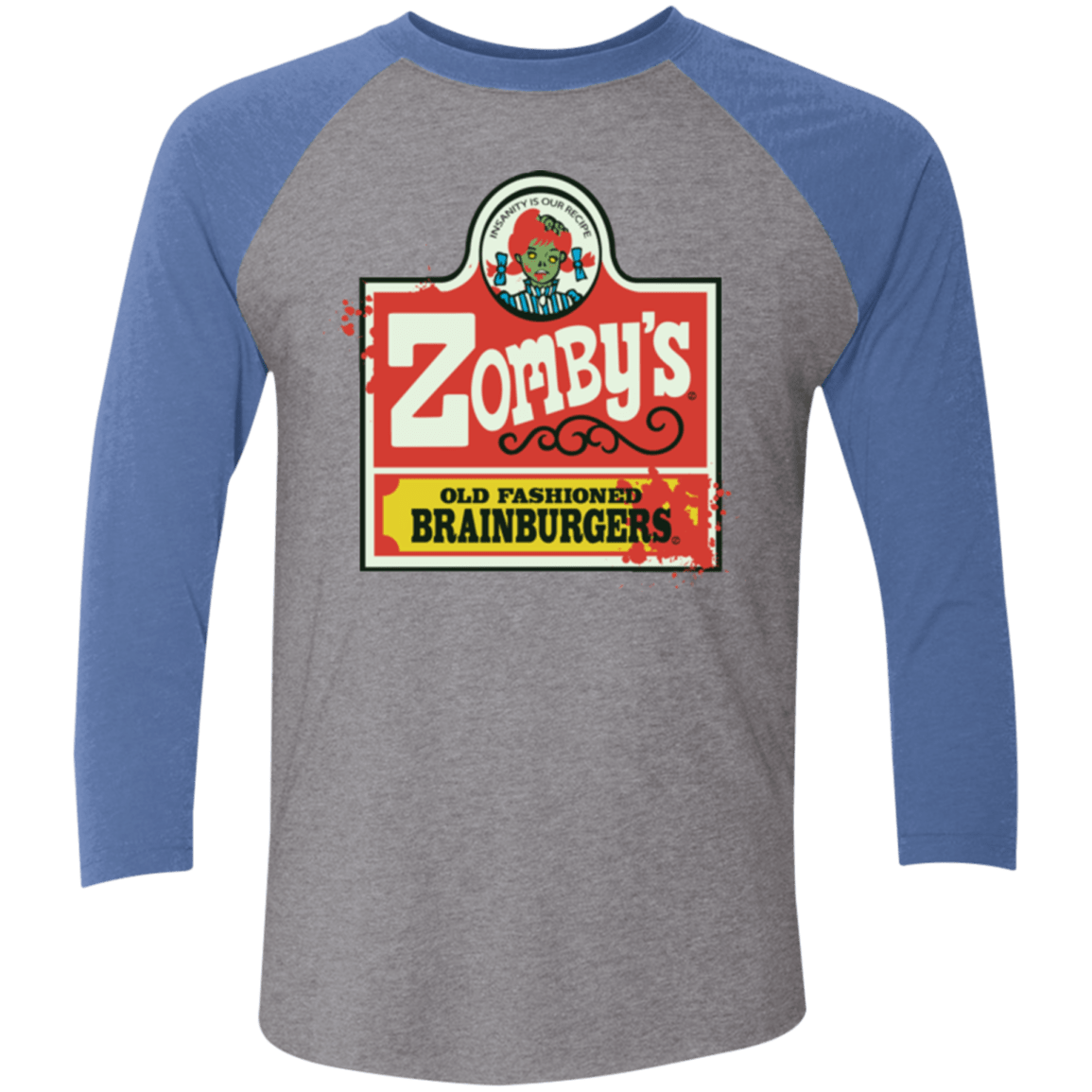 T-Shirts Premium Heather/ Vintage Royal / X-Small zombys Men's Triblend 3/4 Sleeve