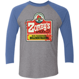 T-Shirts Premium Heather/ Vintage Royal / X-Small zombys Men's Triblend 3/4 Sleeve