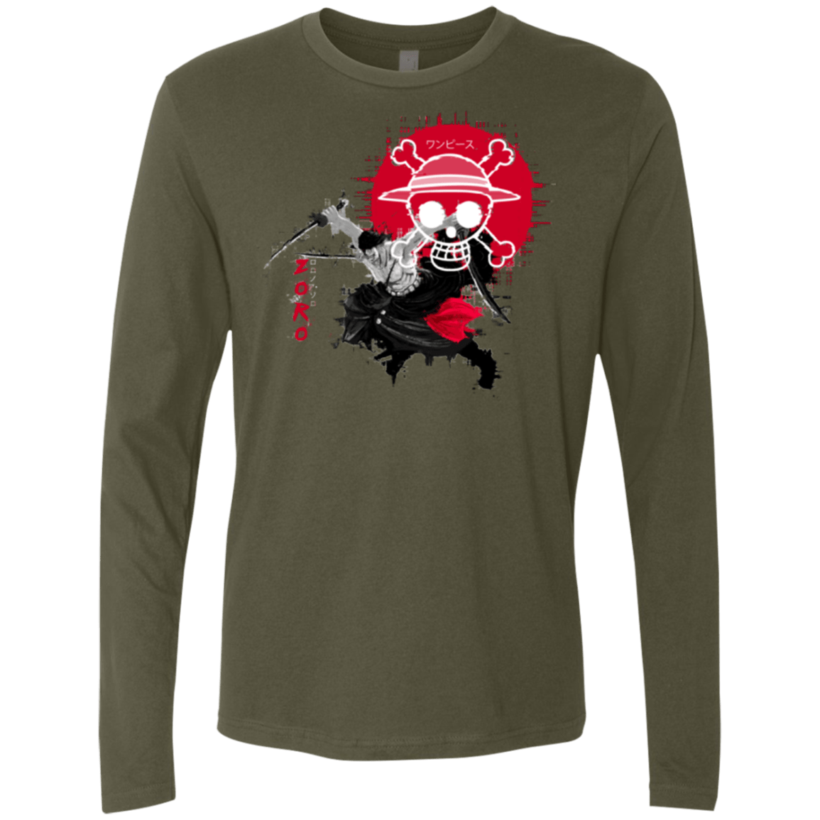 T-Shirts Military Green / Small Zoro Men's Premium Long Sleeve