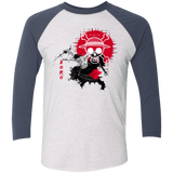 T-Shirts Heather White/Indigo / X-Small Zoro Men's Triblend 3/4 Sleeve